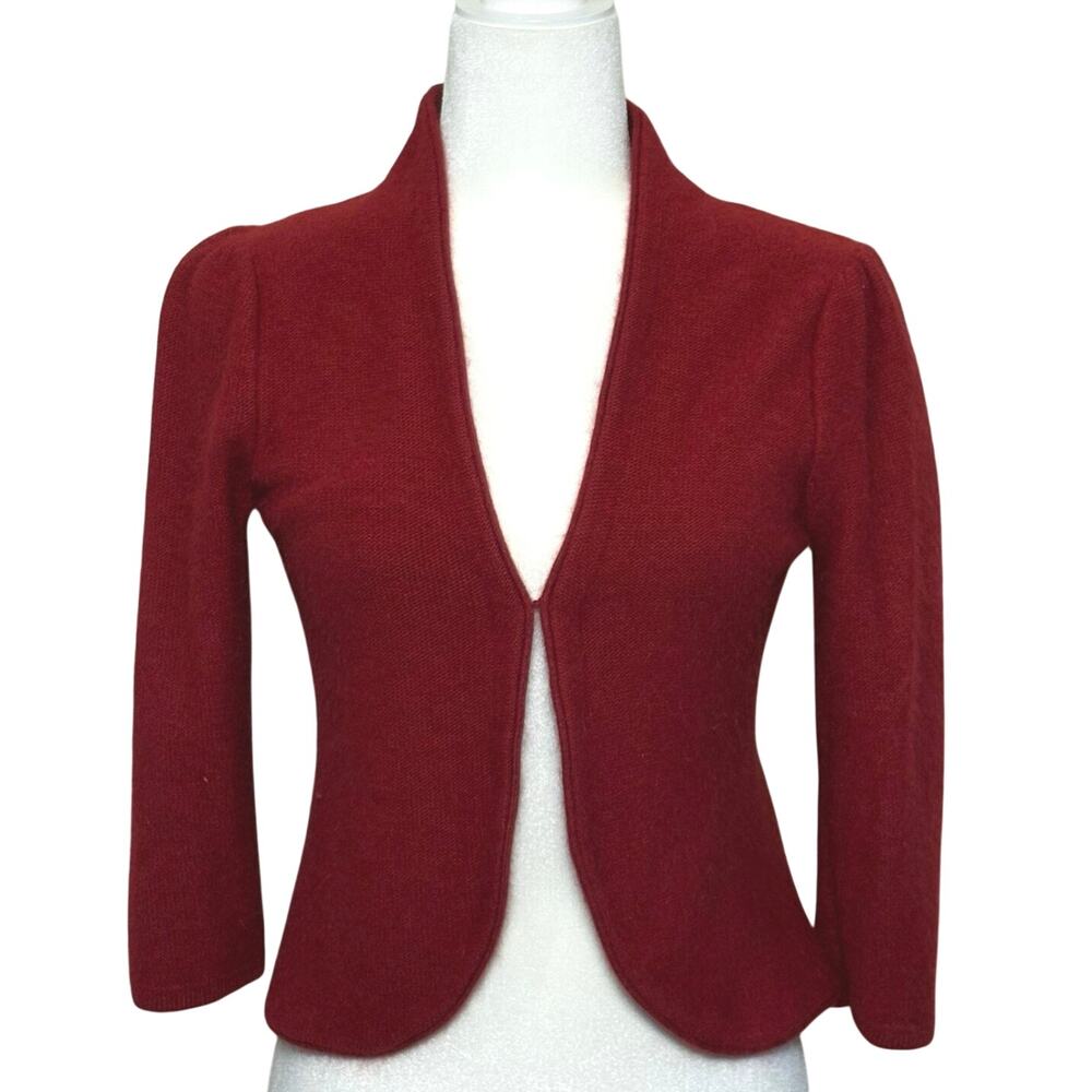 Marina Luna Angora Cardigan Sweater Women's S Burgundy Balletcore Cozy